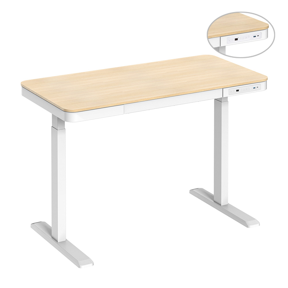 Dvižna pisalna miza IPOHOME SMART – Hrast/Bela 118x60cm
