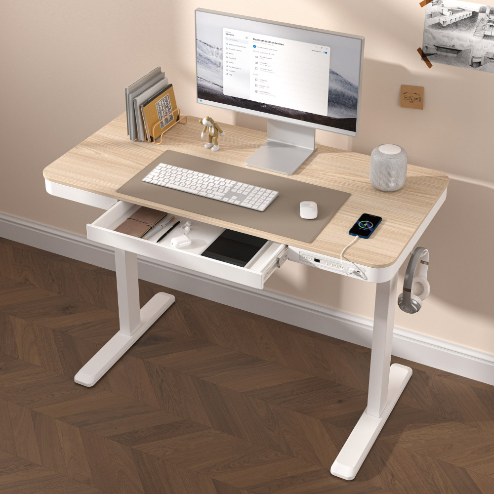 Dvižna pisalna miza IPOHOME SMART – Hrast/Bela 118x60cm - slika 3