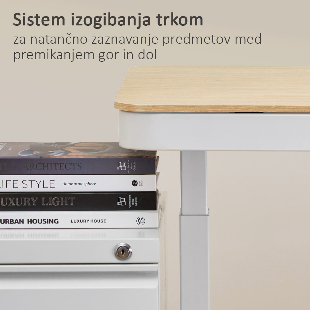Dvižna pisalna miza IPOHOME SMART – Hrast/Bela 118x60cm - slika 5